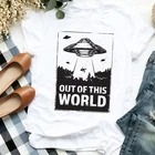 Женская забавная футболка с рисунком инопланетянина, летняя и осенняя Футболка с принтом 90s, женская футболка для женщин, одежда, топ, футболка с графическим принтом