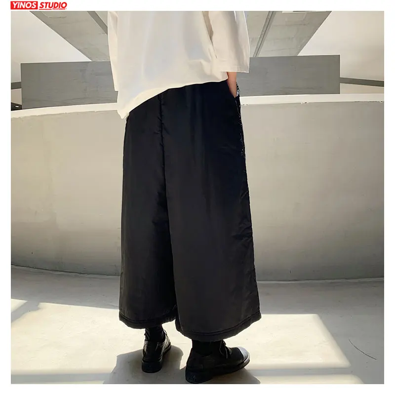 Прямая поставка мужские однотонные мешковатые широкие брюки уличные