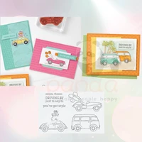 mp494 happy car metal cutting dies and stamps clear silicone stamps scrapbooking embossed dies stamps card template stencil