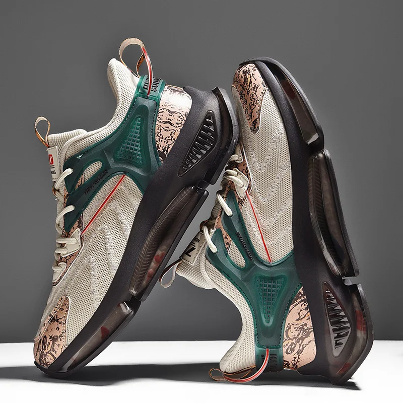 

Кроссовки мужские спортивные на шнуровке, амортизирующая обувь для бега и ходьбы, черные, белые