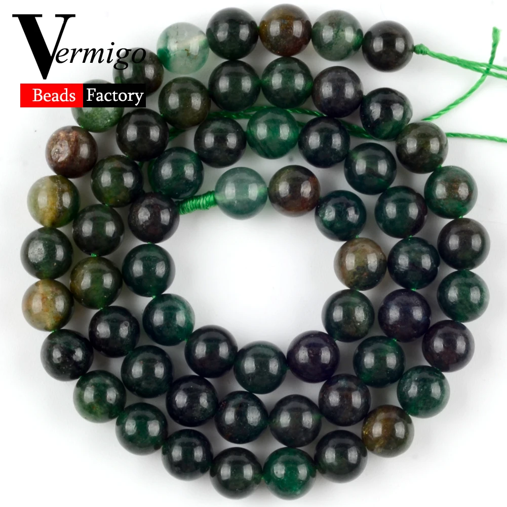

Natural Green Mica Stone Round for Jewelry Making 6mm-12mm Spacer Loose Beads Diy Bracelet Necklace Accessories Wholesale 15"