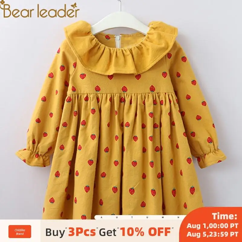 Bear Leader/платье для девочек Новинка 2020 года Сезон весна Брендовая одежда с длинными