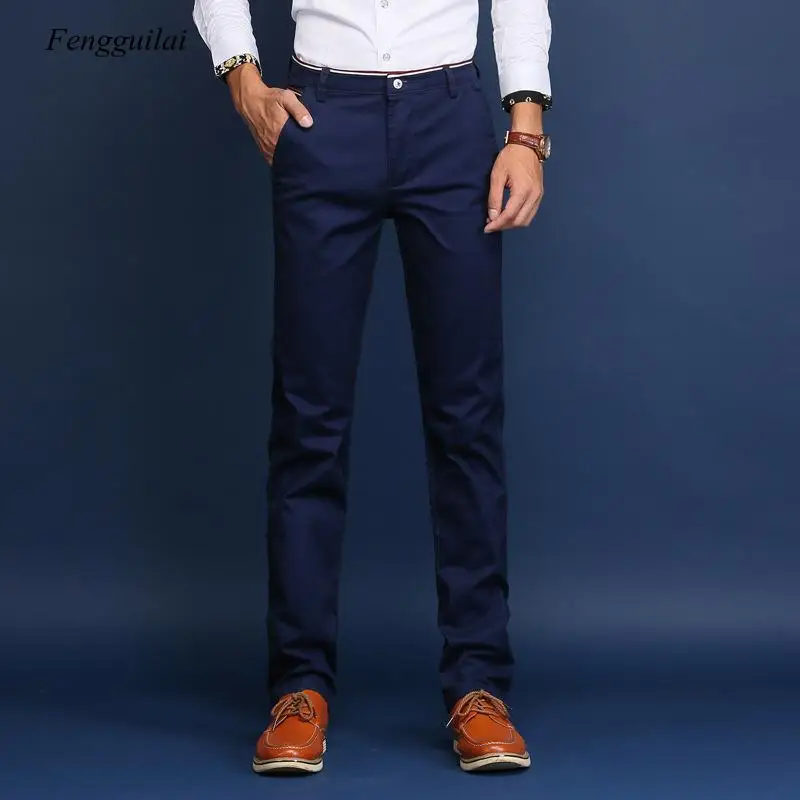

2020 New Spring and Summer Men's Slim Casual Pants Fashion Business Cotton Brand Thin Trousers Classic Style