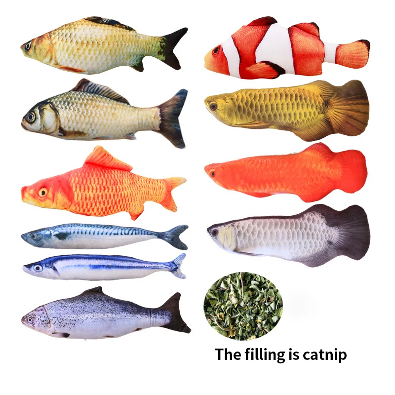 

Cat Toys Juguete Gato Jouet Chien Catnip Pet Simulation Fish Peces Plush Fish Toy Pescado Juguete Gato Katze Juguetes Para Gatos