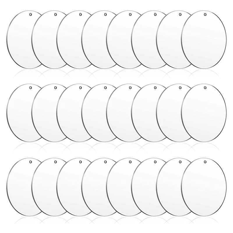 

24 шт. 10 см Акриловые круглые прозрачные украшения, пустые диски с отверстием, подходят для рукоделия, проектные принадлежности