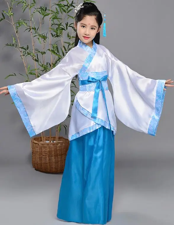 Hanfu древний китайский традиционный костюм для девочек сценическое платье танцев