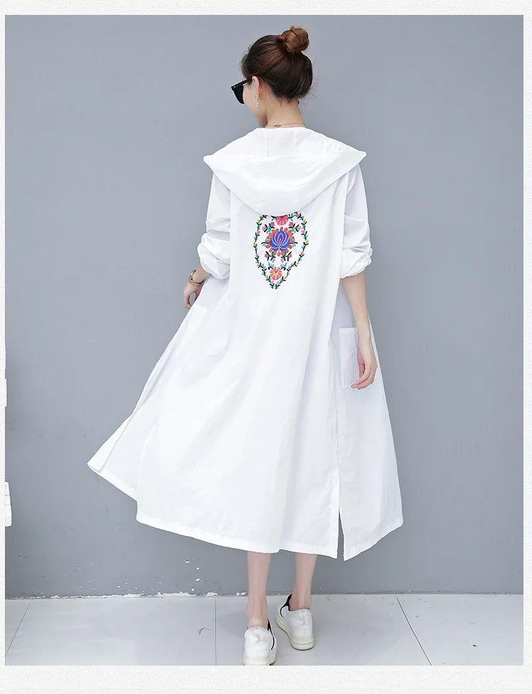 Новая национальная одежда для защиты от солнца с вышивкой Женская Длинная летняя
