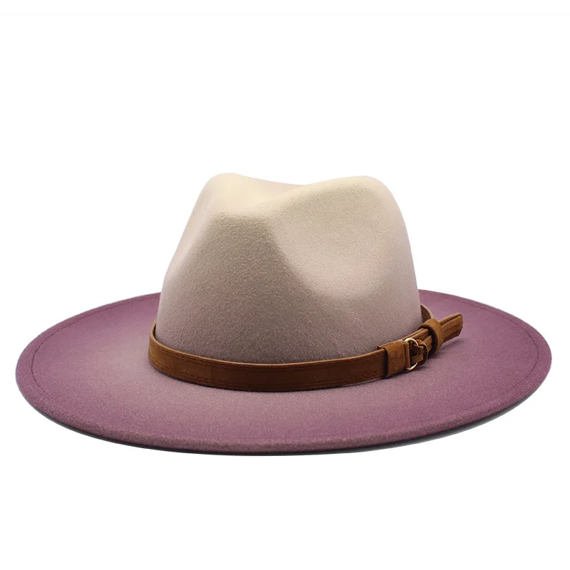 Женская и Мужская шерстяная Фетровая Шляпа Fedora с кожаным поясом Buck джентльмен