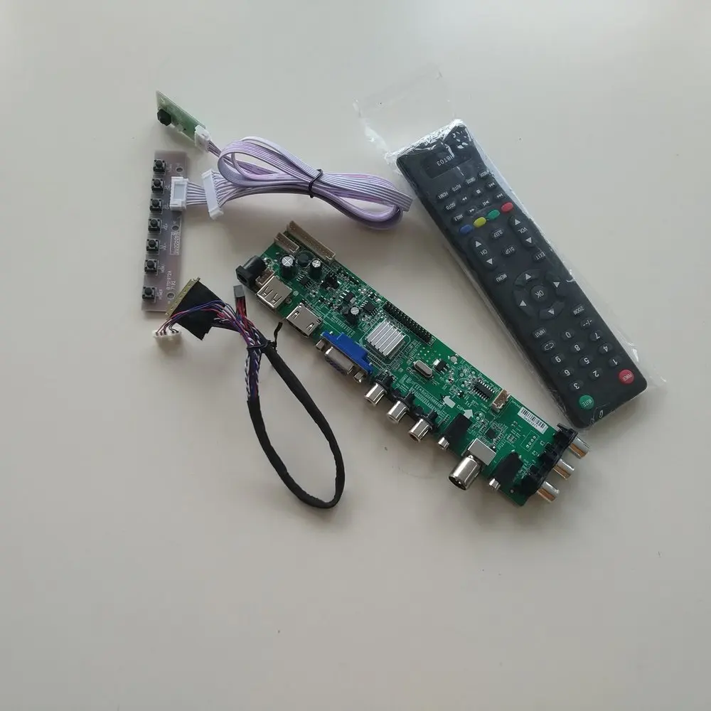 Комплект для LTN173KT01/LP173WD1/B173RW01 1600X900 DVB T T2 VGA AV светодиодный ТВ контроллер панель ЖК