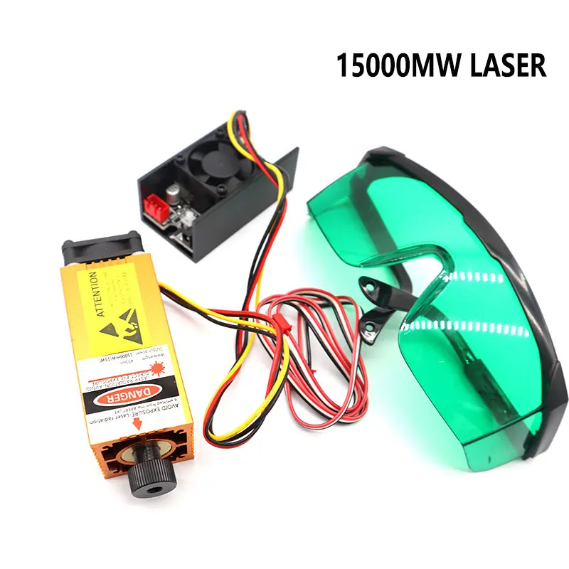 

15W 450nm Laser Module Blue Light laser Head cutter Laser engraver Laser engraving machine Woodworking Machinery Parts