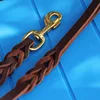 German Shepherd Leather Rope Golden Head Layer with Bovine Pila Large Dog Leash Outdoor Traction Belt Dog Leather Rope Leathers 3