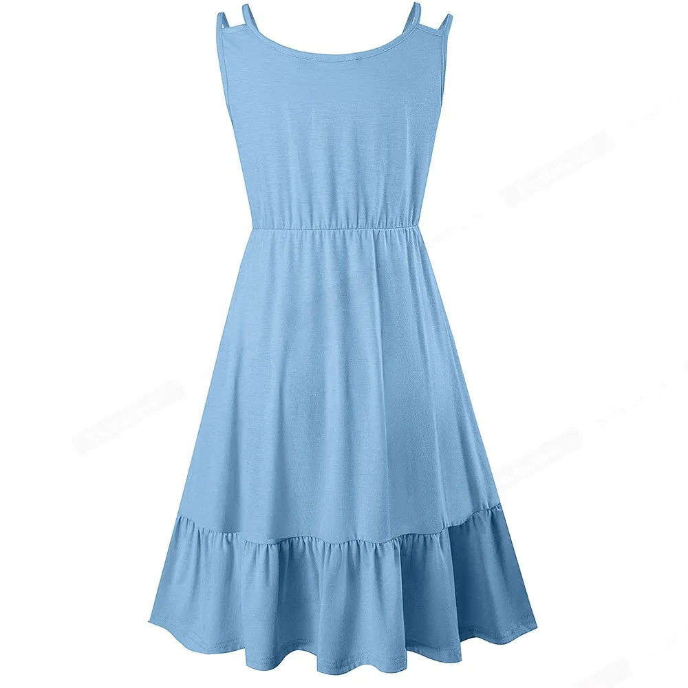 Женское летнее повседневное однотонное мини-платье с глубоким V-образным вырезом