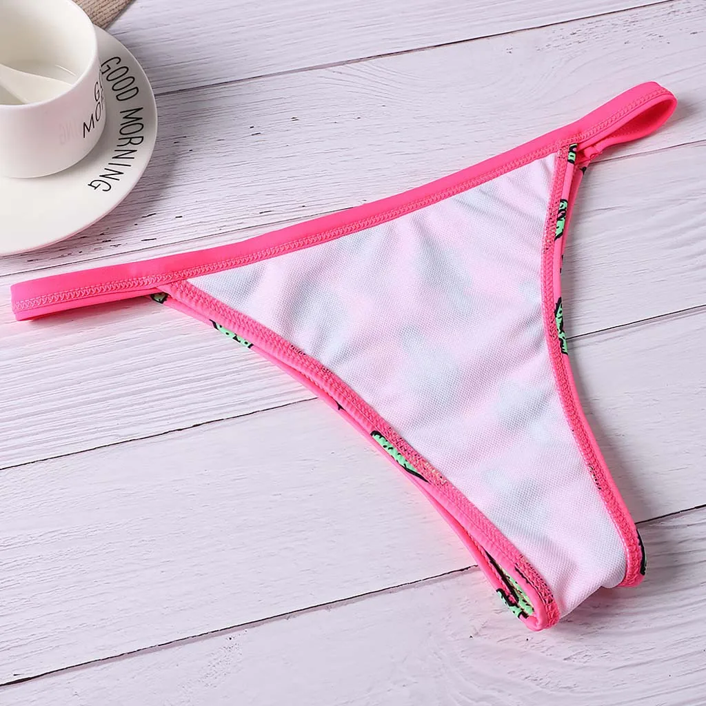 

Micro Bikini 2020 Padded Bra Women Bathing Suit Cactus PrintSwimwear Summer BeachwearMaillot De Bain FemmeSeparate Swimsuit