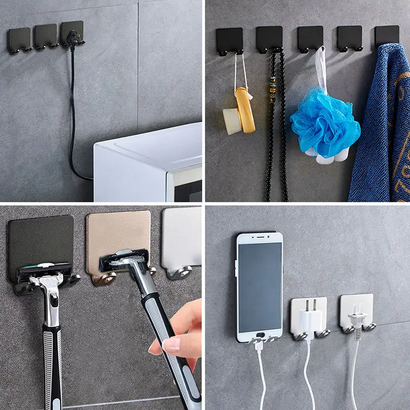 2pcs razor stainless steel holder wall men shaving shaver shelf bathroom razor rack wall adhesive storage hook kitchen hanger u3 free global shipping