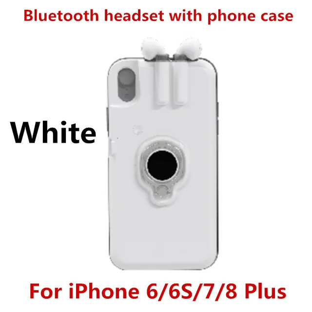 White For 6 7 8 Plus Модный беспроводной Bluetooth наушник чехол для телефона для iPhone 6 6x7 8 Plus Bluetooth ушной чехол для телефона s для iPhone XS MAX XR X Чехол - Цвет: White For 6 7 8 Plus