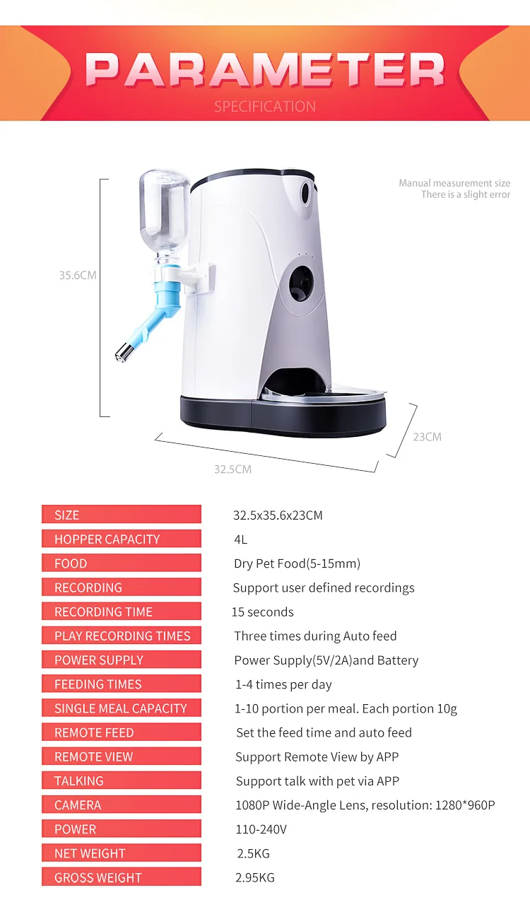 Автоматический Питатель для домашних животных умный диспенсер воды таймер с hd