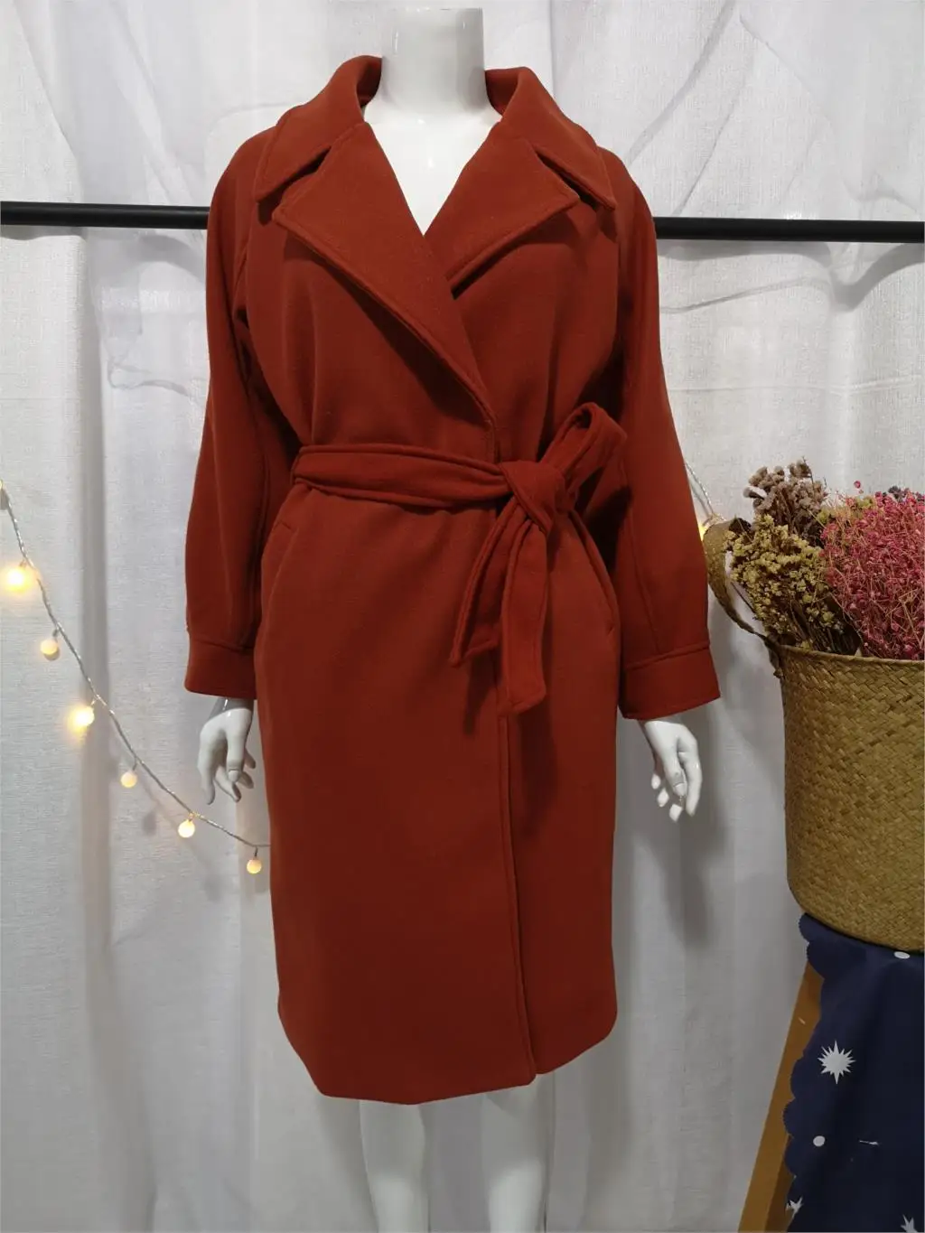 2019 Autumn Winter Woolen coats Women Lantern Sleeve Wool&ampblends Long Coat Casual Loose Wool Jacket Female Outwear | Женская одежда