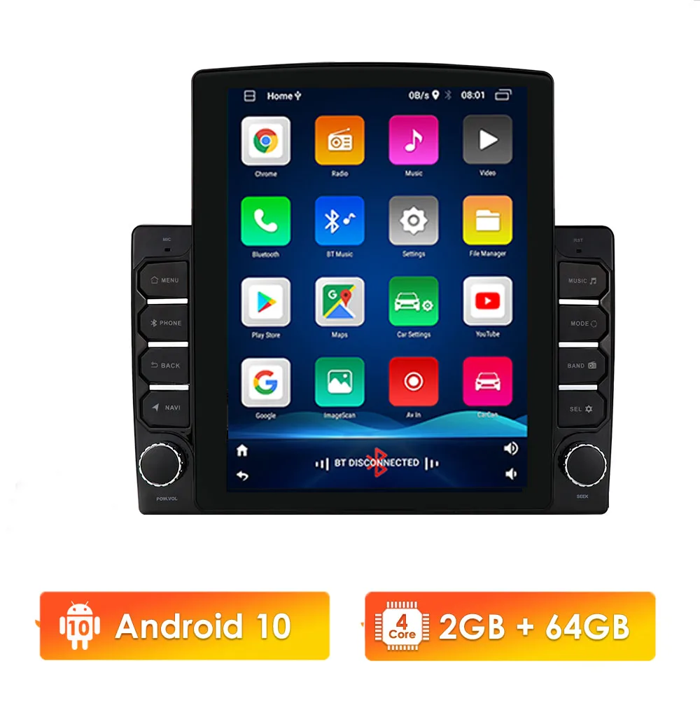 Автомобильная магнитола Tesla Style универсальная мультимедийная система на Android 10 с