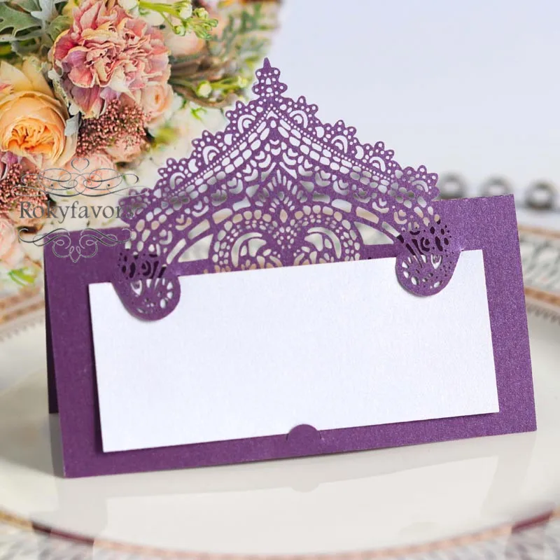 100 шт. лазерная резка 3D кружевное бумажное Место карточка сувениры вечерние Ной