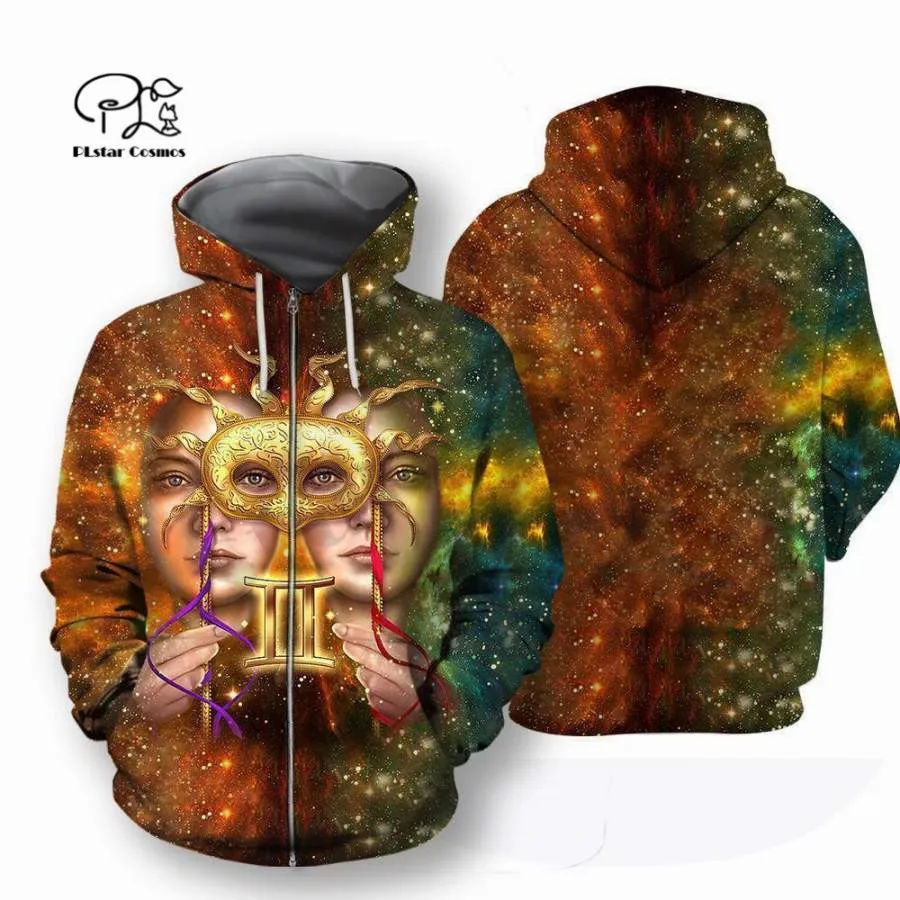 

PLstar Cosmos 3Dprinted Newfashion Hippie Gemini Constellation Art Streetwear Funny Awsome Casual Hoodie/Sweatshirt/Zip S-7