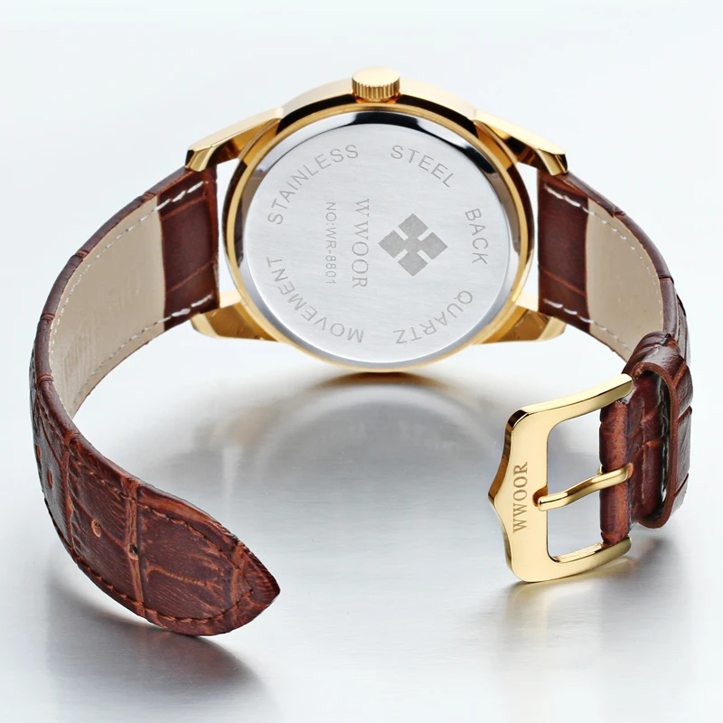 Часы наручные WWOOR Мужские кварцевые аналоговые брендовые Роскошные