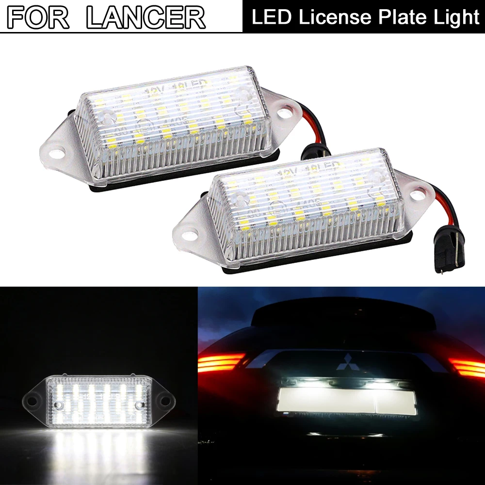 

2Pcs Error Free White LED License Plate Light Number Plate Lamp For Mitsubishi Lancer 2003-2017 Lancer Evolution X 2007-2016