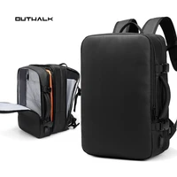 outwalk light laptop backpack men 16 inch office work women backpacks business bag unisex black backpack slim back pack