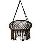 Подвесное кресло-качели, садовая веревка, бежевое, в скандинавском стиле, вязаное, черное
