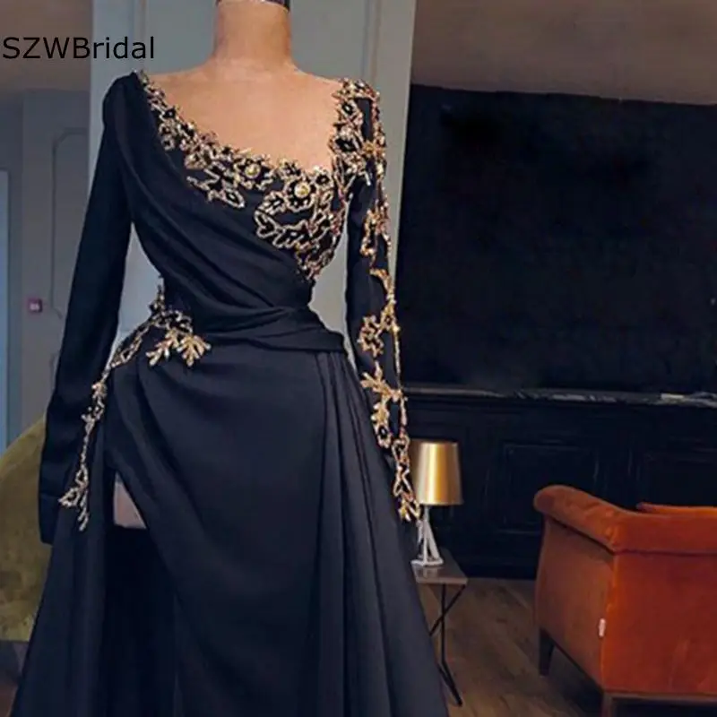 

New Arrival Long sleeve Evening dresses Abendkleider 2021 dubai Lace Beading Evening gown Long dress prom dubai