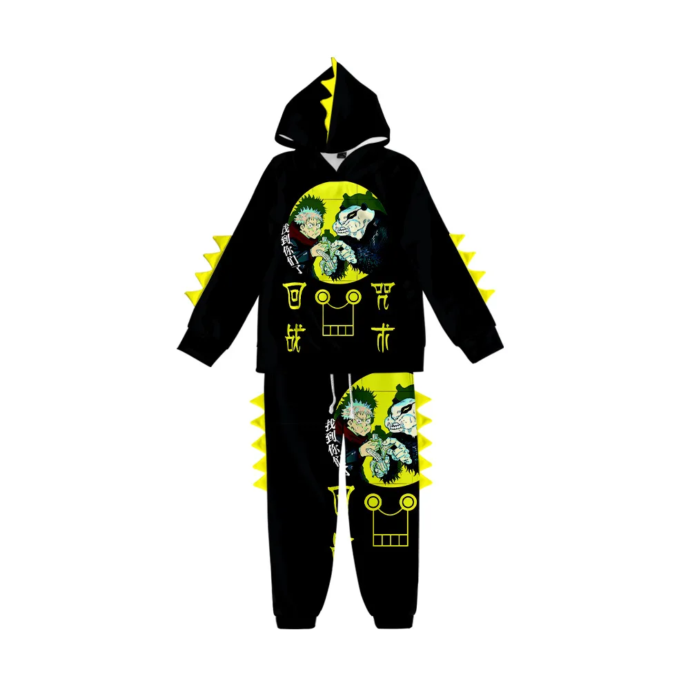 

2T-16T Anime Jujutsu Kaisen Boys Girls Tracksuit Set 2 Pcs Sweatshirt and Sweatpants Cosplay Costume Dinosaur Sportswear Suit
