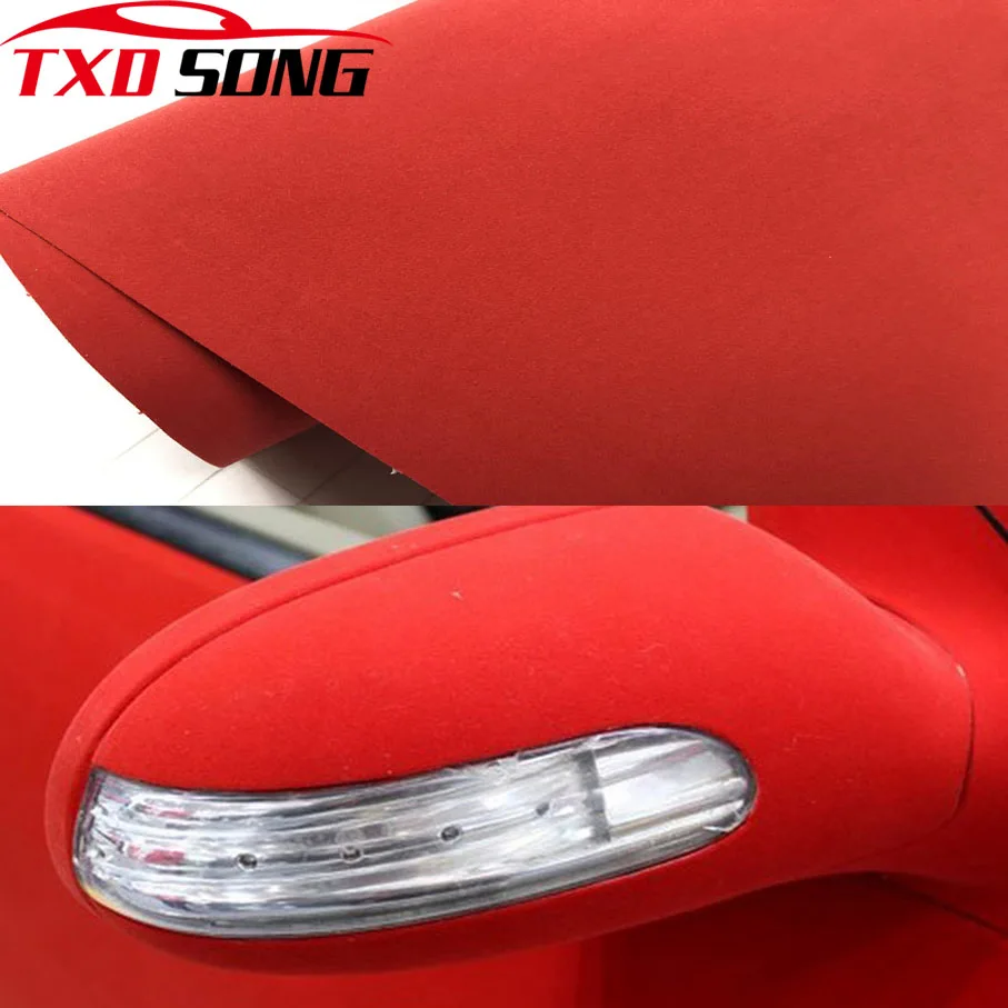 

60cm*1m/2m/3m/4m/5m/6m Velvet Fabric Suede Cloth Car Wrap Vinyl Film Sticker Self Adhesive Car Stickers Car Interior Sticker