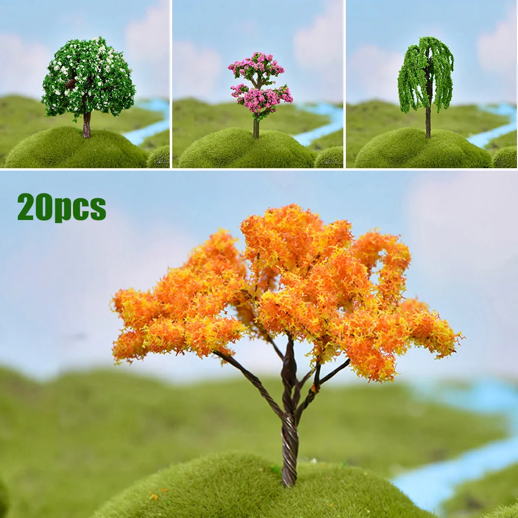 

20CM Model Trees Landscape Model Trees Mini 20Pcs 65mm Scenery Railway Railroad Durable Miniature Landscape