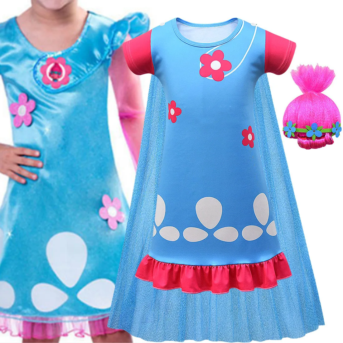 Костюм мака для косплея карнавальный костюм на Рождество парик троллей игрушки