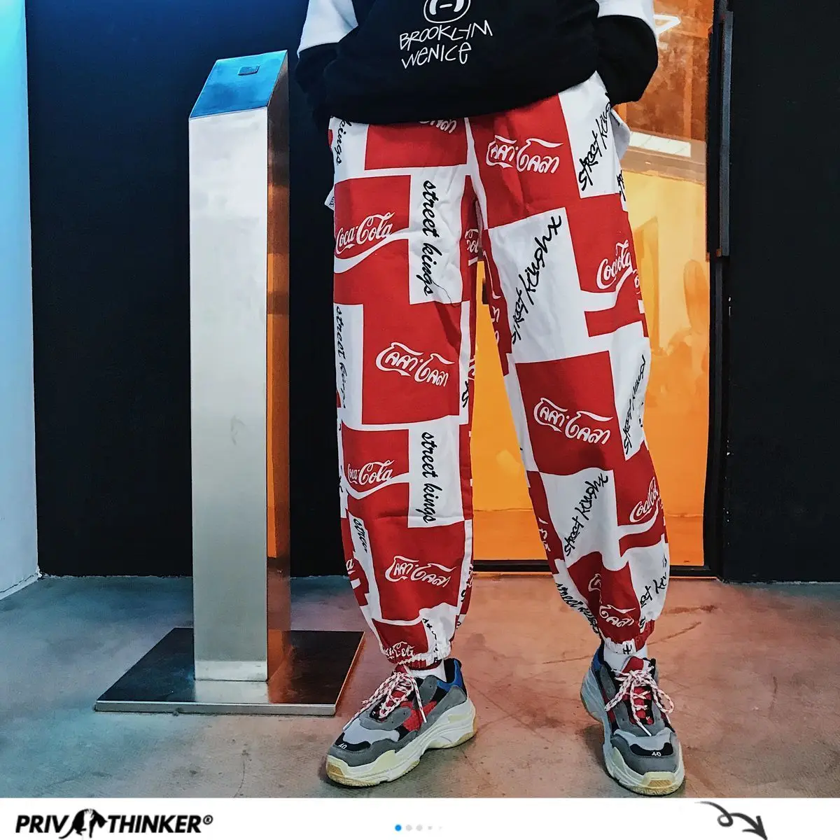 Мужские брюки шаровары Privathinker в стиле хип хоп повседневные с буквенным принтом