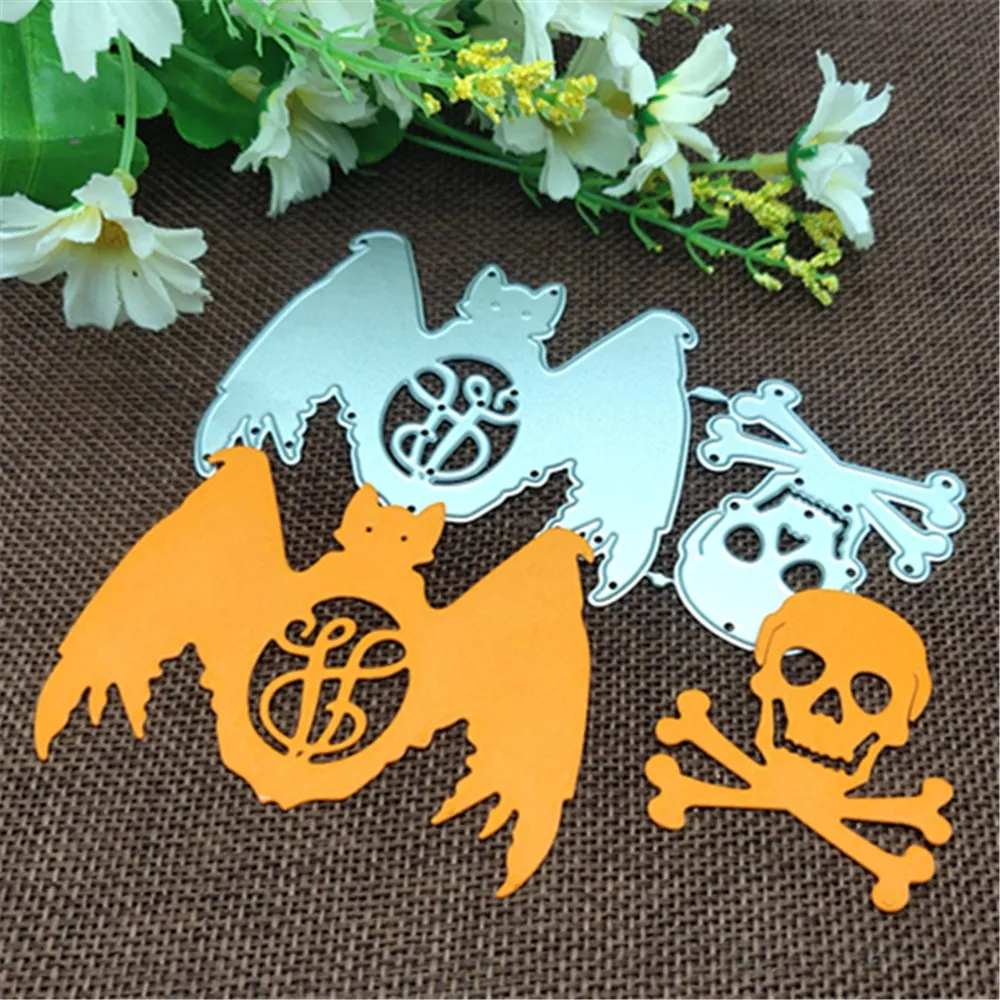 Большой набор летучая мышь на Хэллоуин рамка металлические штампы трафареты для