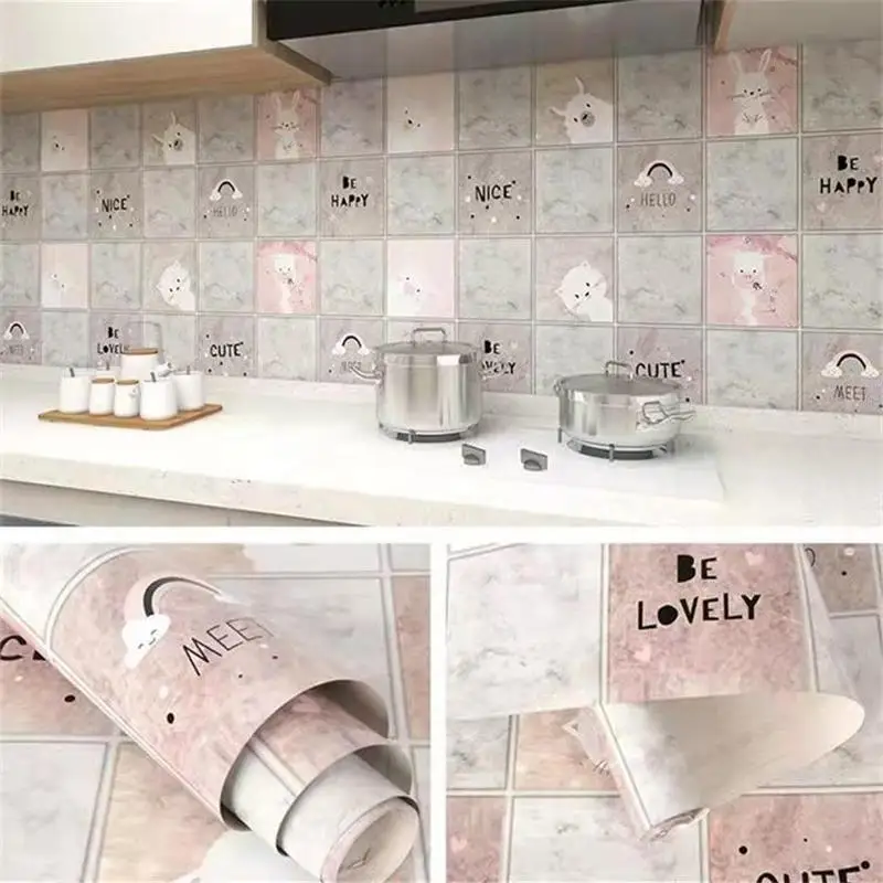 kitchen decor vinyl oil proof stickers fireproof high temperature wall stickers waterproof thickened self adhesive home decor free global shipping