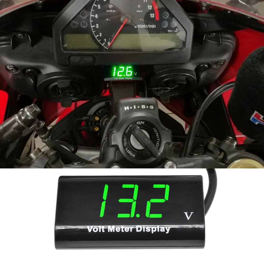 12V 0,56 ''Мини цифровой вольтметр тестер 2-проводной IPX6 водонепроницаемый вольтметр для автомобиля, мотоцикла, велосипеда Напряжение щитовой измерительный прибор для ребенка возрастом 3-18V