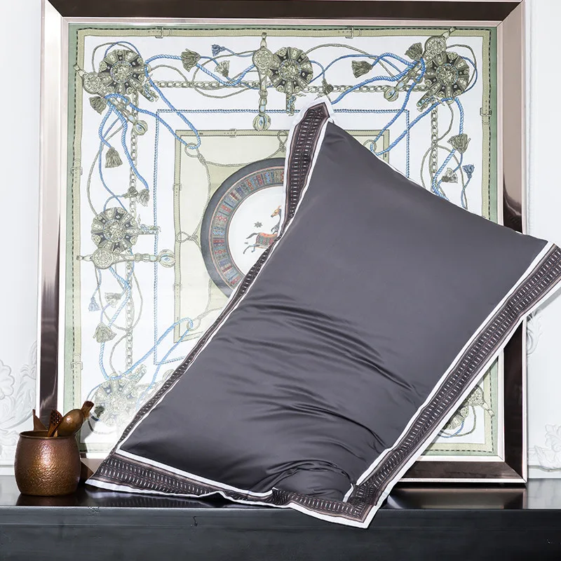 

Chic Home Hotel Brief Style Silky Soft Egyptian Cotton Bedroom Duvet Cover Bedding Set Bed sheet Pillowcase Queen King size 4Pcs