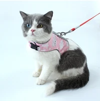 escape proof pet harness and leash set cat vest adjustable reflective mesh for cat dog chest strap traction rope pet supplies