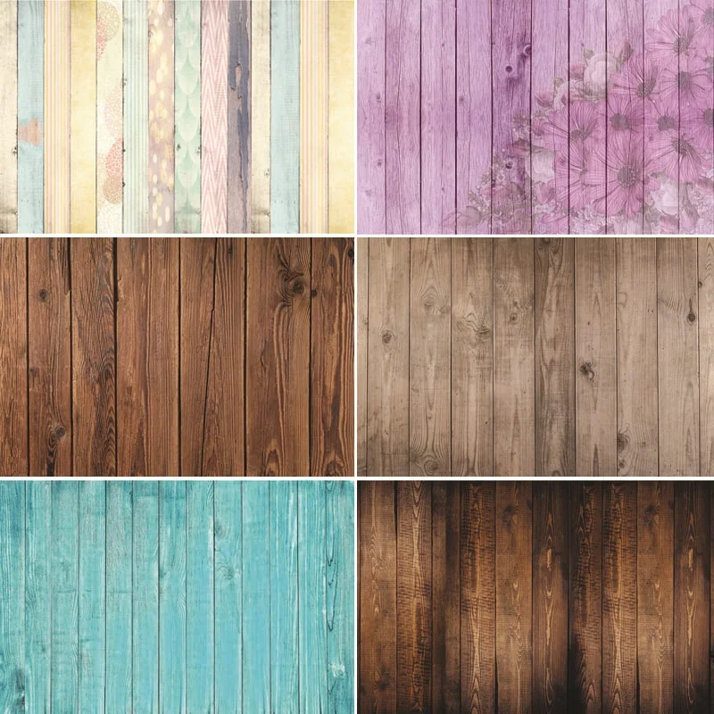 

SHUOZHIKE Vinyl Custom Photography Backdrops Prop Wooden Planks Photography Background #21120
