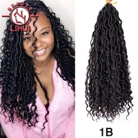 14 goddess faux locs crochet braid hair ombre locs with curly hair synthetic passion twist hair pre looped 24strands lihui