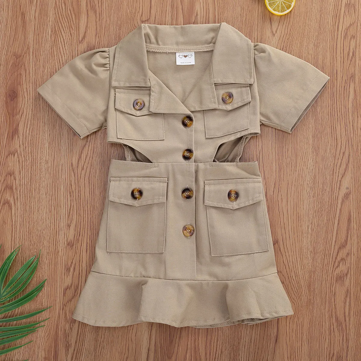 2020 модное Летнее Детское платье для девочек От 2 до 7 лет однотонное мини-платье