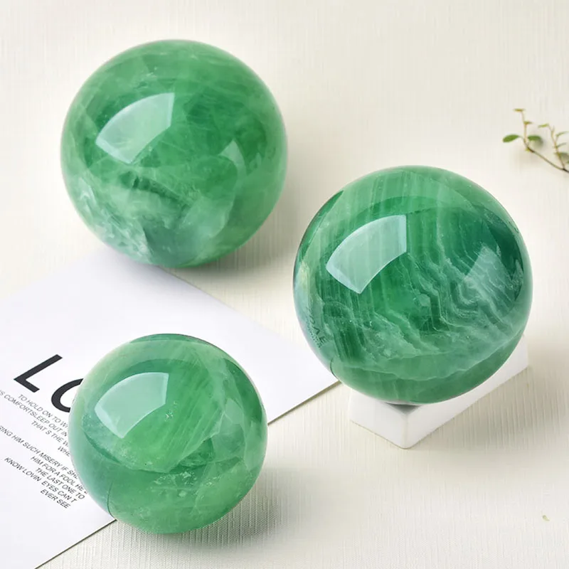 

1PC Fluorite Crystal Ball Natural Green Quartz Decoration Home Reiki Ore Energy Stone Healing Mineral Handwork Fengshui DIY Gift