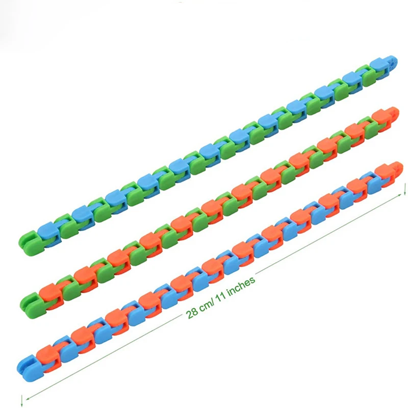 

Colorful Bicycle Chain Anti Stress Toy Tracks 24 Knot Rotatable Decompression Toy Bicycle Chain Bracelet Decompression Toys