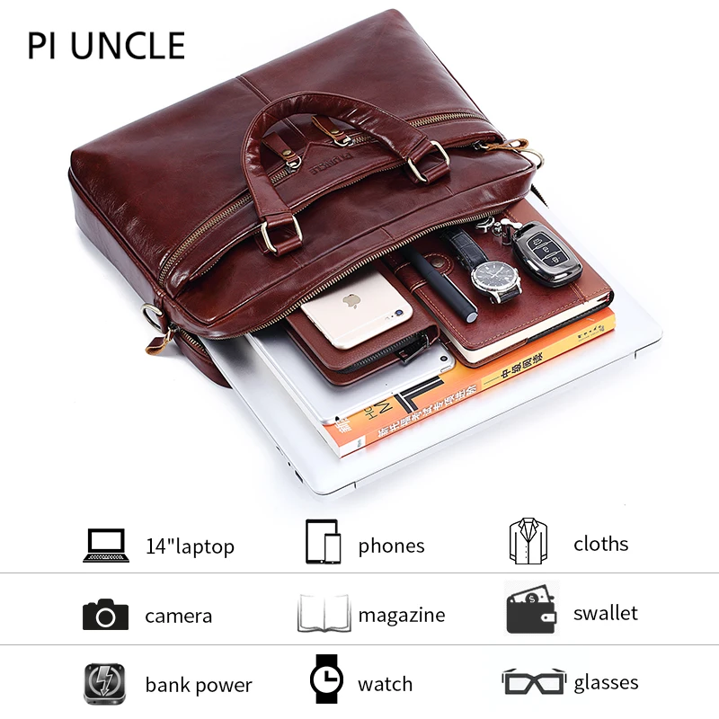 PI UNCLE мужская сумка мессенджер из натуральной кожи мужские сумки через плечо