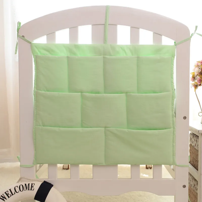 Crib Organizer Baby Bedding set Hanging Bag Storage Cotton Newborn Bed Toy Diaper Nappy Cot Pocket Nursing bag | Детское постельное