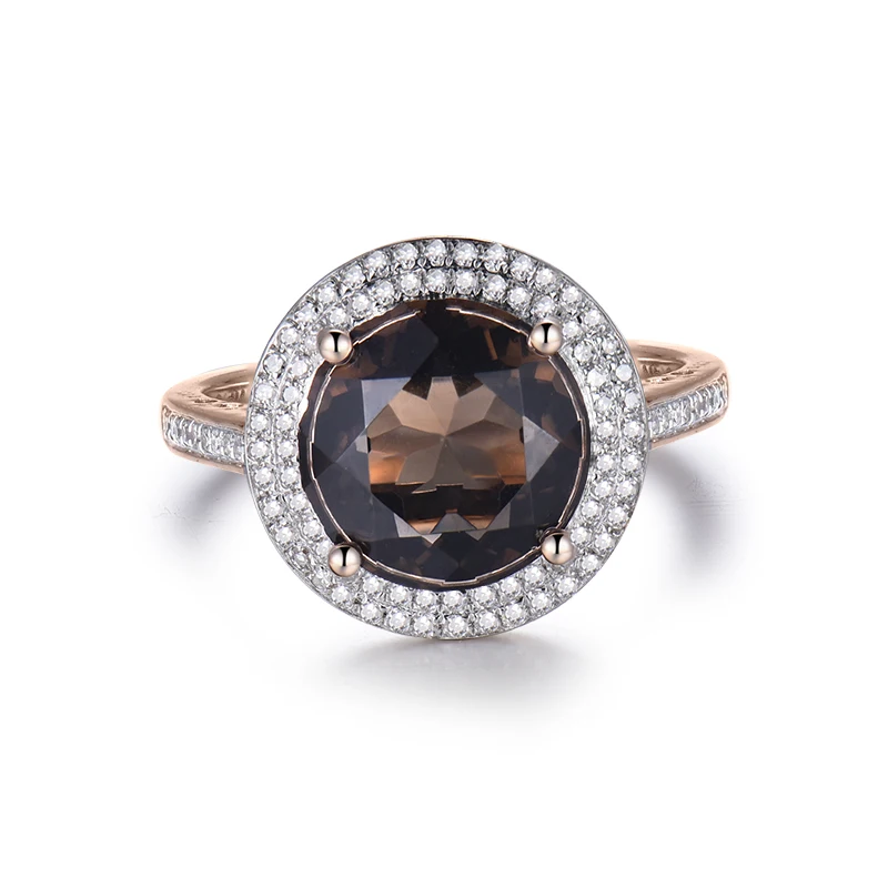 Кольца LOVERJEWELRY с топазом 4 66 карат однотонные кольца из розового золота 14