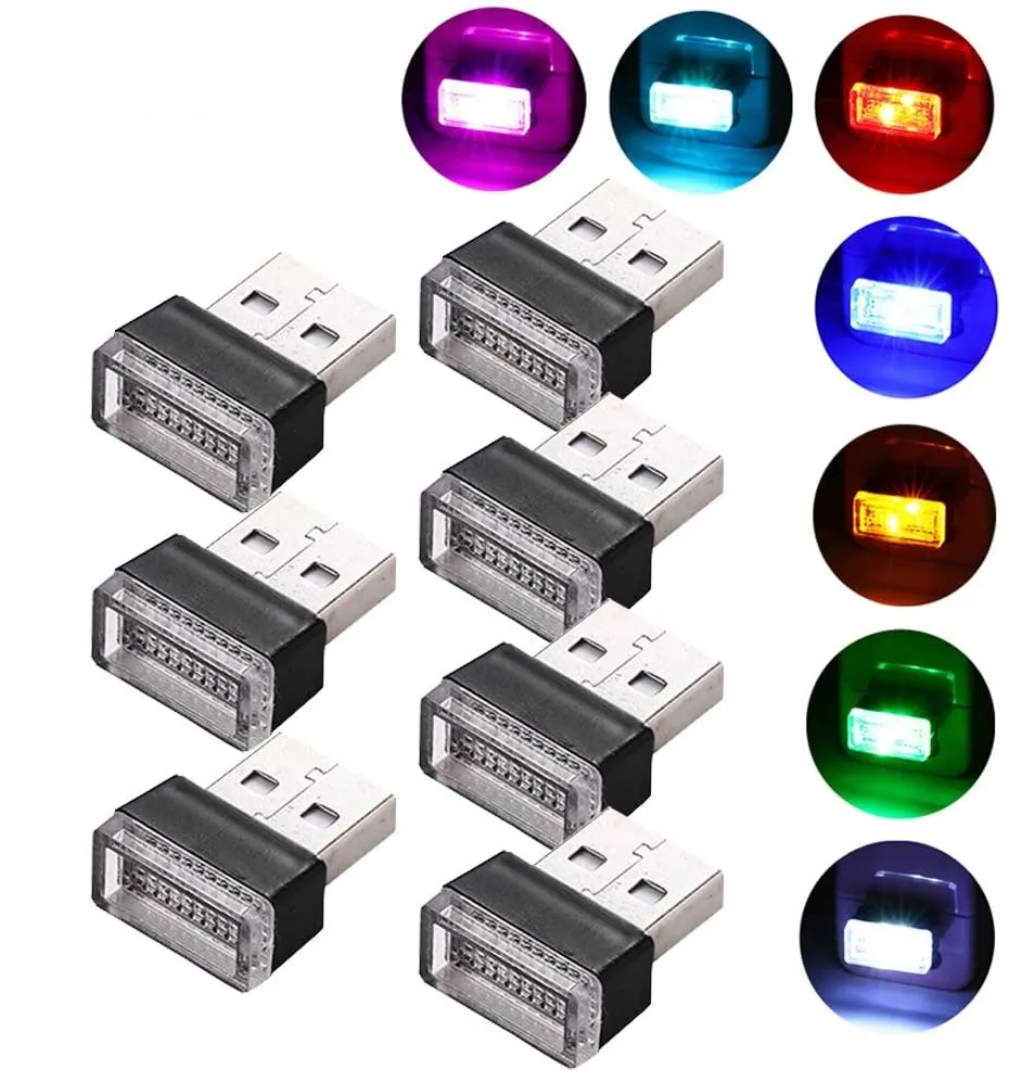 

Миниатюрный светодиодный автомобильный светильник USB, декоративная лампа для создания атмосферы в салоне автомобиля, аварисветильник освещение, ярсветильник щение для ПК, автомобильный аксессуар