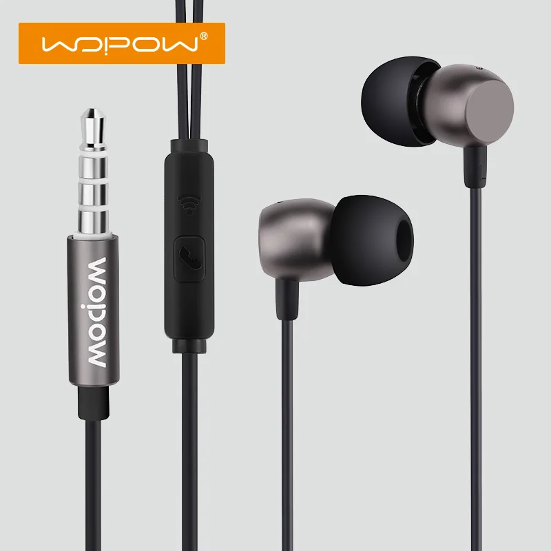 

WOPOW Wired Headphones with Mic 3.5mm In-ear Earphone HiFi Stereo Bass Sports Earbuds for Xiaomi Samsung Huawei Mobile Phones