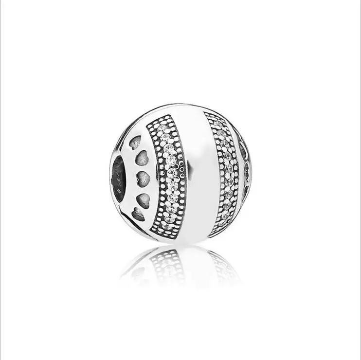 

New Jewelry Wholesale 100% S925 Sterling Silver Love Fixed Clip Small String Decoration Diy Bracelet Clasp Beads